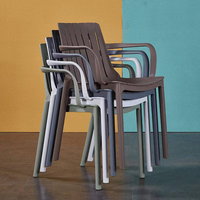 Chaise de jardin personnalisable, écologique, en plastique PP, empilable, légère, portable, design moderne, imperméable, durable, pour l'extérieur