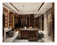 Dressing sur mesure haut de gamme avec îlot central et armoire de rangement premium à tiroirs à fermeture amortie