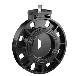 Vanne papillon manuelle en PVC plastique de type bride de 1 pouce, différentes tailles, Upvc/laiton/acier inoxydable/ - Product Image 2