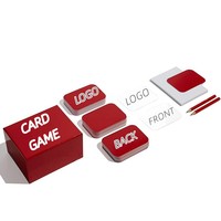 Cartes à jouer en papier d'art personnalisables avec thème crayon et logo brodé pour fêtes de famille-comprend un emballage personnalisé