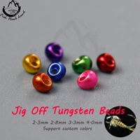 Großhandel Kundenspezifische Farbe 2.3mm 2.8mm 3.3mm 4.0mm Jig-Off Wolframperlen für Fliegenbindematerial