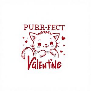 Camiseta Oversize de Algodón Grueso con Estampado Gráfico de Gato Adorable para el Día de San Valentín, Manga Corta, Estilo Cuello Redondo, para Mujer - Product Image 1