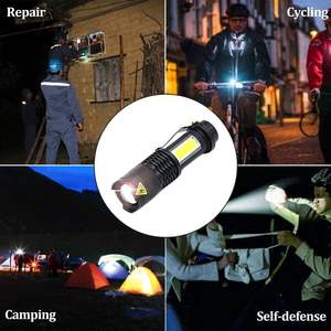 Lampe torche LED COB rechargeable USB en aluminium, étanche, mini lampe de poche tactique zoomable pour camping en extérieur, vente en gros - Product Image 5