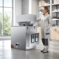 Machine de remplissage double tête pour poudre de café et granulés, idéale pour les petites entreprises et le conditionnement en sachets de petits formats
