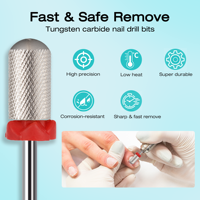 Professionnel Grand Baril Lisse Rond Top Sécurité 2XC 3XC 4XC 5XC Lime Électrique Foret À Ongles Carbure De Tungstène