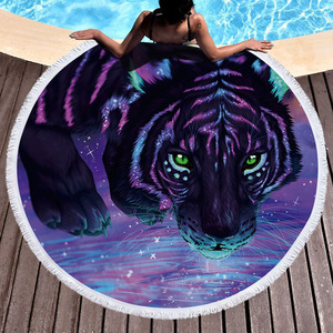 La Peau Absorber L'eau Imprimé Animal Doux Microfibre <span class=keywords><strong>Rond</strong></span> <span class=keywords><strong>Serviette</strong></span> <span class=keywords><strong>de</strong></span> Plage - Product Image 1
