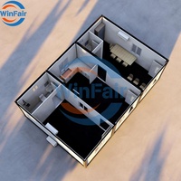 WinFair Maison conteneur préfabriquée démontable de 20 pieds à panneaux sandwich, Villas modernes pour dortoir, bureau, camp / bureau minier