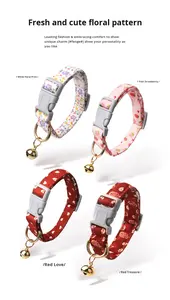 Großhandel Umweltfreundliches Polyester Anti-Verlust Haustier-Halsband - Verstellbarer Blumenmuster Koreanischer/Japanischer Stil für Hunde/Katzen - Product Image 3