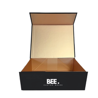 Boîte cadeau de luxe pour chocolats, personnalisable, vide, 6 pièces, avec ruban et logo en feuille d'or