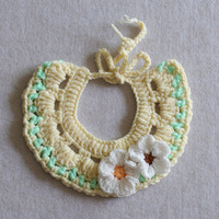 Collier de chaton en peluche et coton fait main écharpes colliers de chien/chat réglables décoration de fête en forme de fleur mignonne