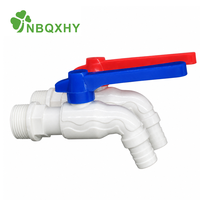 Robinet mural en plastique PP pour cuisine, raccord rapide fileté 1/2 3/4 pouce, eau froide