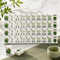 Tuiles de Mahjong Américaines en Acrylique Haute Transparence - Dos Aurore + Relief Doré, 160 Tuiles Épaissies Résistantes à l'Usure