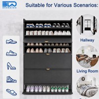 Meuble à chaussures relevable en métal avec support OEM/ODM, profondeur 32 cm, avec plateau inférieur, idéal pour les petites pièces et l'hôtellerie