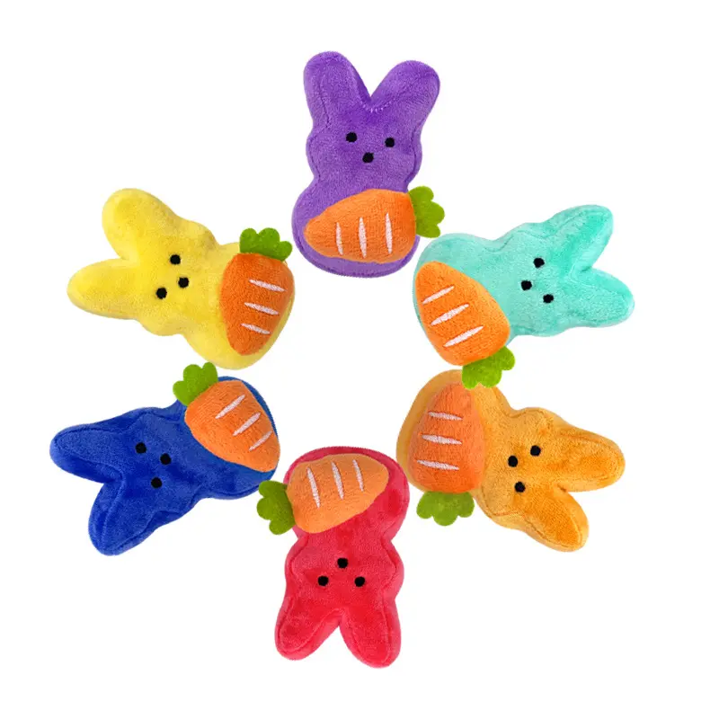 Kawaii Plush Toys Rabbit 12 CM CPC/OEM New Peeps Carrot Rabbit Doll Easter Decorative Toy Plush Rabbit Doll Ornament