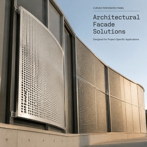 Panneau de mur rideau incurvé perforé en aluminium sur mesure, design industriel extérieur - Product Image 6