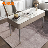 Puruo Coiffeuse de luxe nordique avec tabouret et miroir, bureau de maquillage, bureau informatique, table de toilette pour chambre à coucher