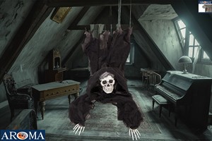 AROMA Terrorífico Ceñador Negro Saltarín con Sonido, Ojos Intermitentes y Acción Espeluznante para un <span class=keywords><strong>Miedo</strong></span> Inigualable - Product Image 2
