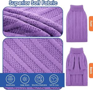 Suéter de Punto Grueso y Cálido para Invierno, Color Sólido Personalizado, para Cachorros, Ropa para Mascotas, para Perros Machos y Hembras - Product Image 5