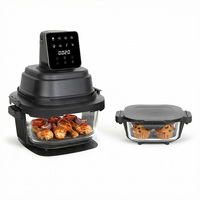 Friteuse à air électrique double panier classique avec contrôle numérique, grill sans huile et technologie d'air chaud circulant à 360° pour la cuisson