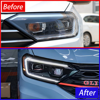 Ensemble de phares LED modifiés KGKB pour VW MK7 Jetta Vento A7 17A 2019-2024, double lentille de projecteur, mise à niveau de la finition supérieure, Plug & Play