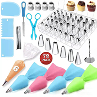 Großhandel verschiedene Form Kuchen Werkzeuge 72 Stück Edelstahl Kuchen Dekorieren Spitze Spritz beutel Set für Kuchen Dekorieren Zubehör