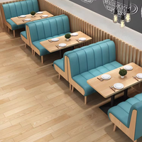 Prix d'usine canapés muraux nordiques ensembles de table et de chaises en bois massif meubles commerciaux confortables pour café et restaurant personnalisés