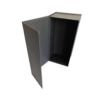 Boîte cadeau en carton rigide noir personnalisée, fermeture magnétique, emballage oblong pour parfum, artisanat, cadre photo