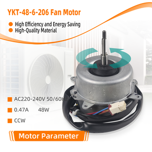 محرك مروحة خارجي YKT-48-6-206، تيار متردد 220-240 فولت، 50/60 هرتز، 0.40/0.47 أمبير، 48 واط، دوران عكس عقارب الساعة، 6 أقطاب، قطع غيار لمكيف الهواء 48 واط - Product Image 3