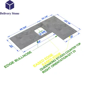 DeliveryStone white prefabricated quartz countertops