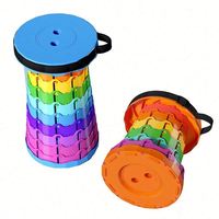 Tabouret pliant rétractable robuste en plastique, siège compact et portable, pliage rapide, gain de place, pour randonnée, pique-nique, loisirs, extérieur