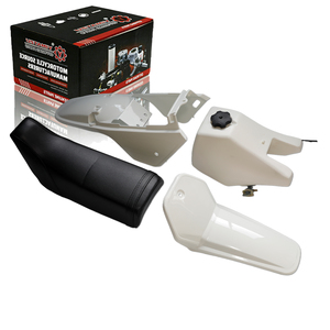 Nouvelle coque en plastique pour <span class=keywords><strong>Yamaha</strong></span> 3RV-21511-20-00 <span class=keywords><strong>PW</strong></span> <span class=keywords><strong>80</strong></span> Blanc/Blanc latéral Garde-boue avant avec ensemble de sièges - Product Image 2