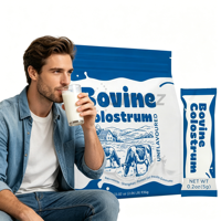 Amaz OEM Bubuk Kolostrum Sapi Susu Sapi yang Diberi Makan Rumput Poudre De Colostrum 70% Suplemen Kesehatan Usus Bahan Baku Bubuk Kolostrum Sapi