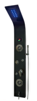 Panneau de douche thermostatique carré en acier inoxydable chromé poli DMAN, système tour, mitigeur simple, 5 fonctions, multiples modes de pulvérisation