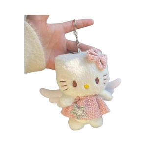 Pendentif en peluche Hello Kitty pour sacs de filles, petite poupée mignonne avec rembourrage en coton PP, porte-clés en peluche Hello Kitty, cadeau - Product Image 6