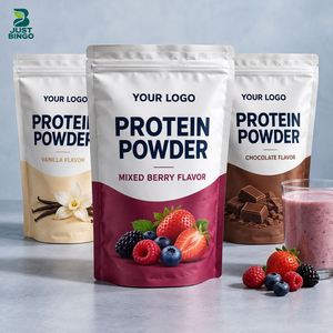 ผงโปรตีนขายส่งในถุงแบบมีหน้าต่างและก้นแบน สูตรเฉพาะจากโรงงาน - Product Image 1