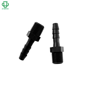 Black <b>PP</b> Plastic 1/4 Npt Threaded Straight Connector External Thread Hose Fitting - Product Image 3
