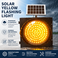 Feu clignotant solaire sans fil jaune, lumière d'avertissement LED à détection automatique de la lumière, feu clignotant de sécurité routière pour zones rurales