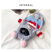 Sacs de téléphone personnalisés en tricot pour animaux mignons : souris, marmotte, grenouille, tigre, dragon, chat, poisson-clown et plus encore – Vente en gros