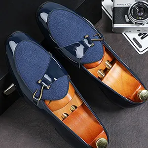 AMPLE New Arrival Italian Fashion Male Shoes Comfortable Slip on Leather Dress Shoes For Men