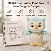 Jouets en peluche personnalisés CE CPC OEM ODM avec logo, faible MOQ, animaux en peluche de haute qualité, hiboux en peluche doux sur mesure
