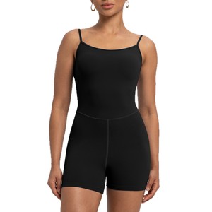 SUHE BS-1668 Yoga Bodysuit for Women High Waisted Sleeveless Spaghetti Strap Scoop Neck Full Length Padded Chest Sports - Product Image 4