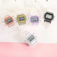 Nouvelle Mode Montre Électronique Transparente LED pour Femme, Montre de Sport Électronique Multicolore Bonbon, Cadeau Étudiant