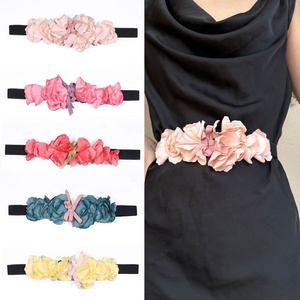 New Wedding Bride <strong>Sash</strong> <strong>Belt</strong> Flower Adjustable <strong>Belts</strong> for Dress Elastic Crystal Fabric Waist <strong>Belt</strong> - Product Image 3