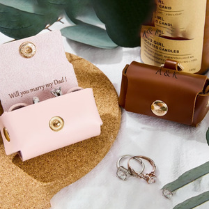 In-stock leather <b>ring</b> and jewelry pouches, wedding pet necklace <b>ring</b> bags, personalized wedding <b>ring</b> boxes, and <b>couple</b> <b>ring</b> - Product Image 4