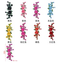 Expédition rapide, applique florale en dentelle brodée de paillettes multicolores, patch floral 3D pour la décoration de robes, accessoires de vêtements DIY