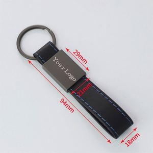 Factory Wholesale Luxury Customizable Logo PU <b>Leather</b> <b>Keychain</b> Carabiner Keyring Metal Accessories for Car Brand Promotional - Product Image 4