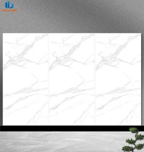Offre Spéciale – Dalles de Porcelaine Haute Brillance 1600x3200mm Effet Marbre Blanc Karakata avec Veines, Résistantes aux Acides et Antidérapantes pour Cuisine, Aménagement Paysager et Hall - Product Image 1