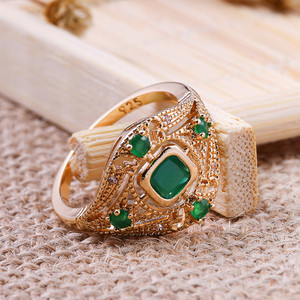 Blue Crystal Openwork Ring for Women Vintage Royal Style Elegant Fashion Accessories - Product Image 3