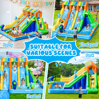 Toboggan aquatique gonflable FBsport, château gonflable, toboggan aquatique et piscine, équipement de jeu aquatique intérieur pour enfants
