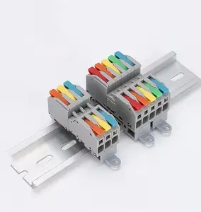 LT-4FFD DIN-Rail Conectores de fio push-in para montagem, conector rápido de topo macho e fêmea, conector de fio de topo de emenda 2 ~ 5P